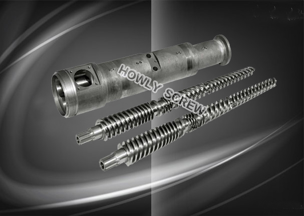 Conical twin screw and barre